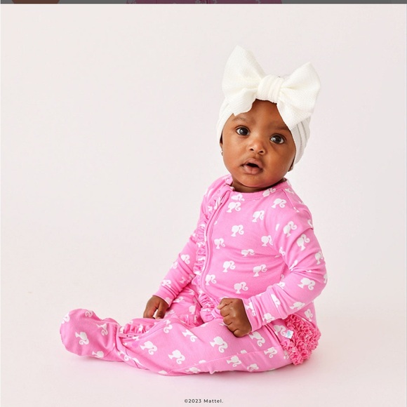 Posh Barbie Footie Ruffle Pink Kids One Piece - Picture 5 of 6